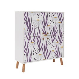 Hanah Home Multilüx Daisy Armario Multiusos Blanco y Azul Oscuro